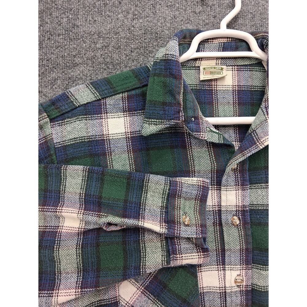 Five Brothers Shirt Mens XL Heavy Flannel Long Sleeve Plaid Made USA
